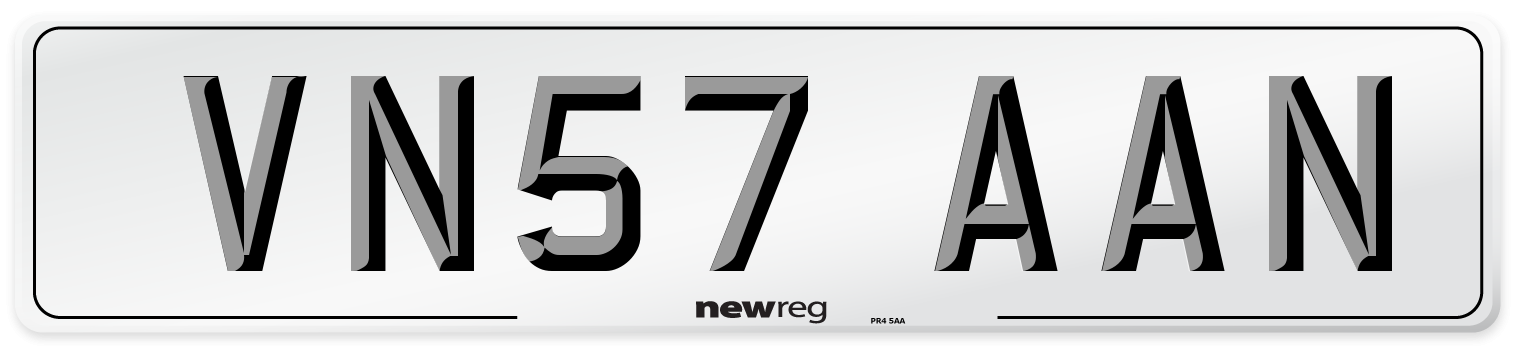 VN57 AAN Number Plate from New Reg